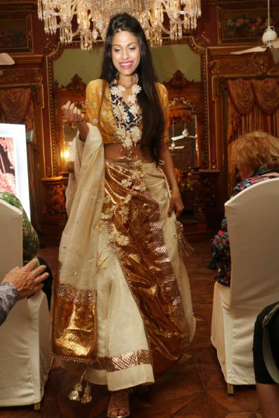 An exhibition wedding dress using Gota thread