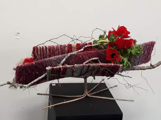 The use of wool and other fibres is  currently being used in contemporary designing. In this design by 2017 FASNZ President, Janthia Holt, the wool is bound to form a design component. 